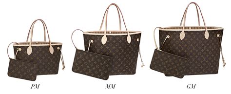 louis vuitton sizes gm mm pm|Louis Vuitton neverfull size.